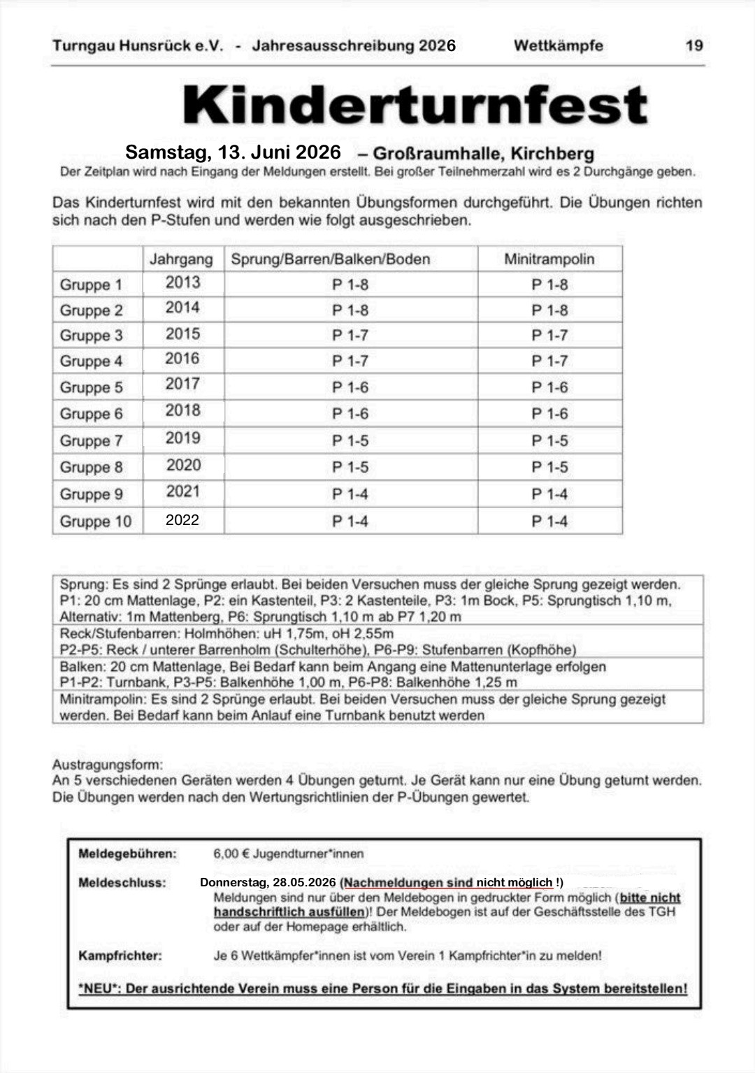 Ausschreibung Kinderturnfest 2026